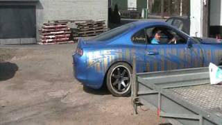 ESV Drift Team Jussi Nordberg Supra Mk4 Rolling out of the Dyno [upl. by Oihsoy]