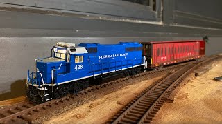 Florida East Coast HO Scale GP402 428 LED Upgrade and Industrial Switching [upl. by Adnilav]