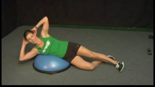 Bosu Ball Exercises  Bosu Ball Exercises Oblique Crunches [upl. by Kenweigh]