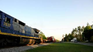 Amtrak Auto Train passes Special Transformer Train with Caboose [upl. by Dailey]