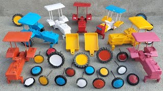 Diy model yellow colour tractor frent Tyres fitting and trolley fitting Tractor video [upl. by Tatianna]