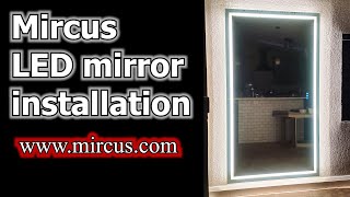 LED mirror installation in living room wall  Mircus Mirror [upl. by Garap]