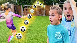 ULTIMATE FOOTBALL CHALLENGE  BEST GOAL WINS WE WERE SHOCKED 😳 [upl. by Northrop233]