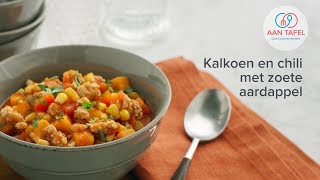 KALKOEN MET CHILI EN ZOETE AARDAPPEL  Recept [upl. by Irollam]