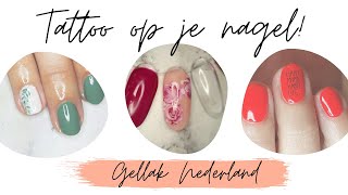 EEN TATTOO OP JE NAGEL  Gellak Nederland  Water Decal Nail Art [upl. by Alper]