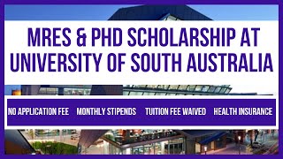 🇦🇺Study in Australia  University of South Australia Scholarship MSC amp PhD No App Fee Apply Now [upl. by Gerson]