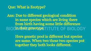 Ecotype [upl. by Nam]