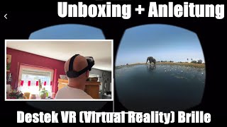 Virtual Reality Virtuelle RealitätVR Brille Headset Destek Unboxing und Anleitung [upl. by Glass700]