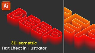 Create a 3D Isometric Text Effect in Adobe Illustrator graphicdesign tutorial [upl. by Hulda]