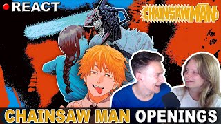 🔴 REACTION All Chainsaw Man Openings 1 AND Endings 112  チェンソーマン  1st Time Experience [upl. by Sparky373]