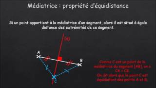 Médiatrice  propriété déquidistance [upl. by Kaile]