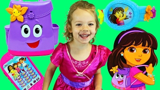 Dora The Explorer Backpack Magical Surprise Bag  Phone amp IRL Dora amp Friends Dress Up DisneyCarToys [upl. by Querida]