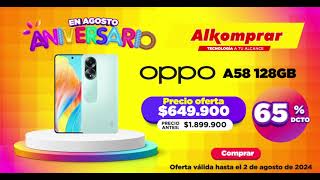 65 de descuento en Oppo A58 en aniversario Alkomprar🥳 [upl. by Hsekin351]