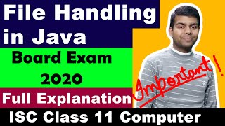 File Handling in Java  Writing Reading Text and Binary Files  Board Exam 2020  Computer Science [upl. by Fedirko]