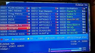 Eutelsat 16A 16e Channels List Also Green Channel Working On iks Forever Server [upl. by Aihsenor]