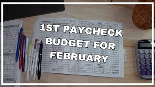 1st Paycheck of February Budget  Budget with Me  Budget By Paycheck [upl. by Cired]