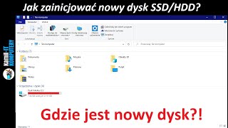 Brak nowego dysku w systemie Jak zainicjować nowy dysk SSDHDD tworzenie partycji  Windows 10 [upl. by Filip]