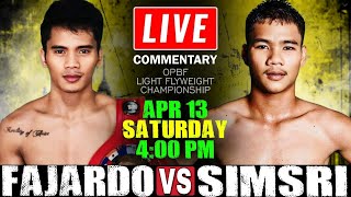 🔴LIVE Miel Fajardo vs Thanongsak Simsri Full Fight Commentary OPBF Light Flyweight Championship [upl. by Leiser]