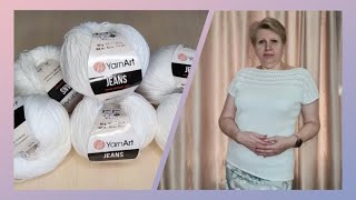 Пряжа quotЯрнАрт джинсquot YarnArt jeans Экспресс МК кофточки Делюсь впечатлениями о пряже [upl. by Aniretake]