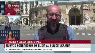 Nuevos bombardeos de Rusia al sur de Ucrania Ataque a Odessa desde Crimea [upl. by Portwin]