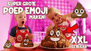 DIY MEGA GROTE POEP EMOJI MAKEN💩 van ontbijtkoek dus 100 eetbaar ♥DeZoeteZusjes♥ [upl. by Ydurt576]