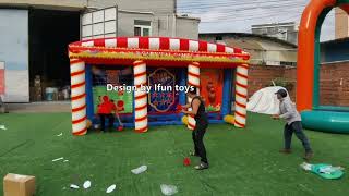 3 In 1 Inflatable Carnival Game Rugby Football Inflatable Sport Game Target Shooting Game [upl. by Gustavus]