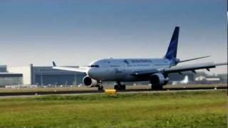 Garuda Indonesia Airbus A330 1st landing in Schiphol [upl. by Ellezaj754]