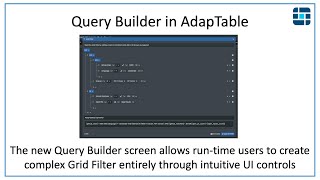 Expression Query Builder in AdapTable [upl. by Ococ546]