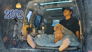 40℃ Solo Car Camping in Heat Wave  Cozy Relaxing with My Dog  ASMR [upl. by Klara]