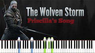 The Witcher 3 The Wolven Storm  Priscillas Song  Piano Tutorial  Synthesia  How to play [upl. by Anawed173]