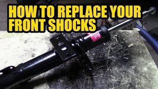 How to replace the front shocks on a polo mk5 6R 6C and other VAG models [upl. by Marjory]