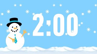 Winter Themed 2 Minute Timer Video  Snowy Day  Classroom Timer  Winter Vibes  Snowman Countdown [upl. by Dreyer]