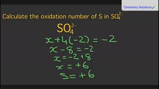 How to calculate the oxidation number of S in Sulfate ion SO42 [upl. by Arlan15]