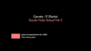 1 Gavotte  P Martini  SUZUKI VIOLIN BOOK 3 PIANO ACCOMPANIMENT [upl. by Arehc]