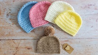 How to Crochet a Baby Hat A QUICK and EASY Tutorial [upl. by Halimeda]