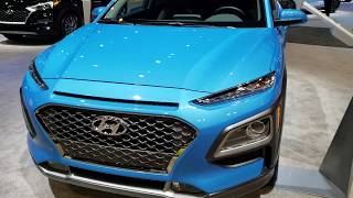 2019 HYUNDAI KONA WALK AROUND 2019 CHICAGO AUTO SHOW SURF BLUE [upl. by Aihsoem]