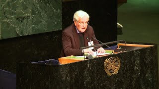 In UN Speech Noam Chomsky Blasts United States for Supporting Israel Blocking Palestinian State [upl. by Alios329]