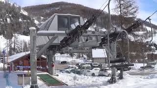 Risalita integrale seggiovia Poma quotPont de lAbrauquot  La Foux dAllos Fra  Télésiège  Chairlift [upl. by Errol]