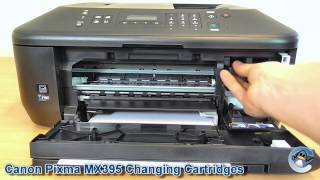 Canon Pixma MX395 How to Change Ink Cartridges [upl. by Akcinahs]