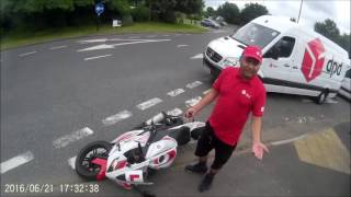 Careless DPD Driver knocks over a biker from behind 21 6 2016 [upl. by Elrem]