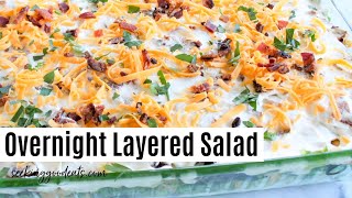 Layered Salad  Overnight Layered Salad 7 Layer 24 Hour Salad [upl. by Enyrehtac]