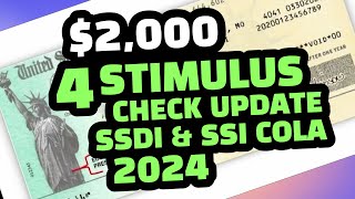 🔥Breaking 4th 2000 Stimulus Check Update  SSDI SSI COLA 24  Social Security Payouts [upl. by Ahsla]