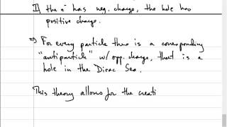 QFT Lecture 5 Finding Antimatter  Spin amp Probability Current for Dirac Particle Dirac Hole Theory [upl. by Gnoy]