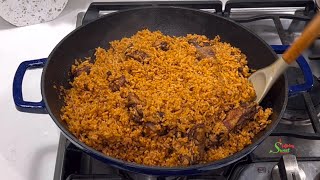 How To Make The Most Delicious Smoky Chicken Jollof Rice Step By Step [upl. by Diamond]