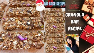 Granola bar recipe  muesli bar recipe no bake energy bar recipeGhar par granola bar kaise banaye [upl. by Ainimre]