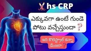 hs CRP test Telugu  HighSensitivity CReactive Protein  Health tips for heart disease [upl. by Adigirb888]