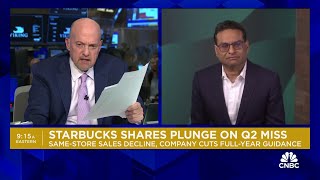 Starbucks CEO on Q2 miss Didnt communicate the value we provide in a more aggressive manner [upl. by Kammerer]