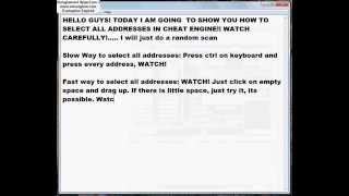 How To Select All Addresses In Cheat Engine [upl. by Sapers451]