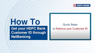 Get your HDFC Bank Customer ID through NetBanking [upl. by Ferriter733]