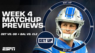 NFL 4️⃣ Week Matchup Previews Lions vs Packers amp Ravens vs Browns 🏈  Get Up [upl. by Arada263]